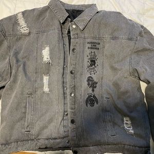 Assholes Live Forever Reversible Jean Jacket Puffer